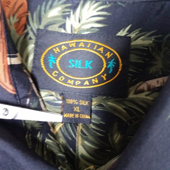 Hawaiian Silk Company Shirt Adult XL Button Up Travel Vacay Resort Tropical Mens - Picture 7 of 7